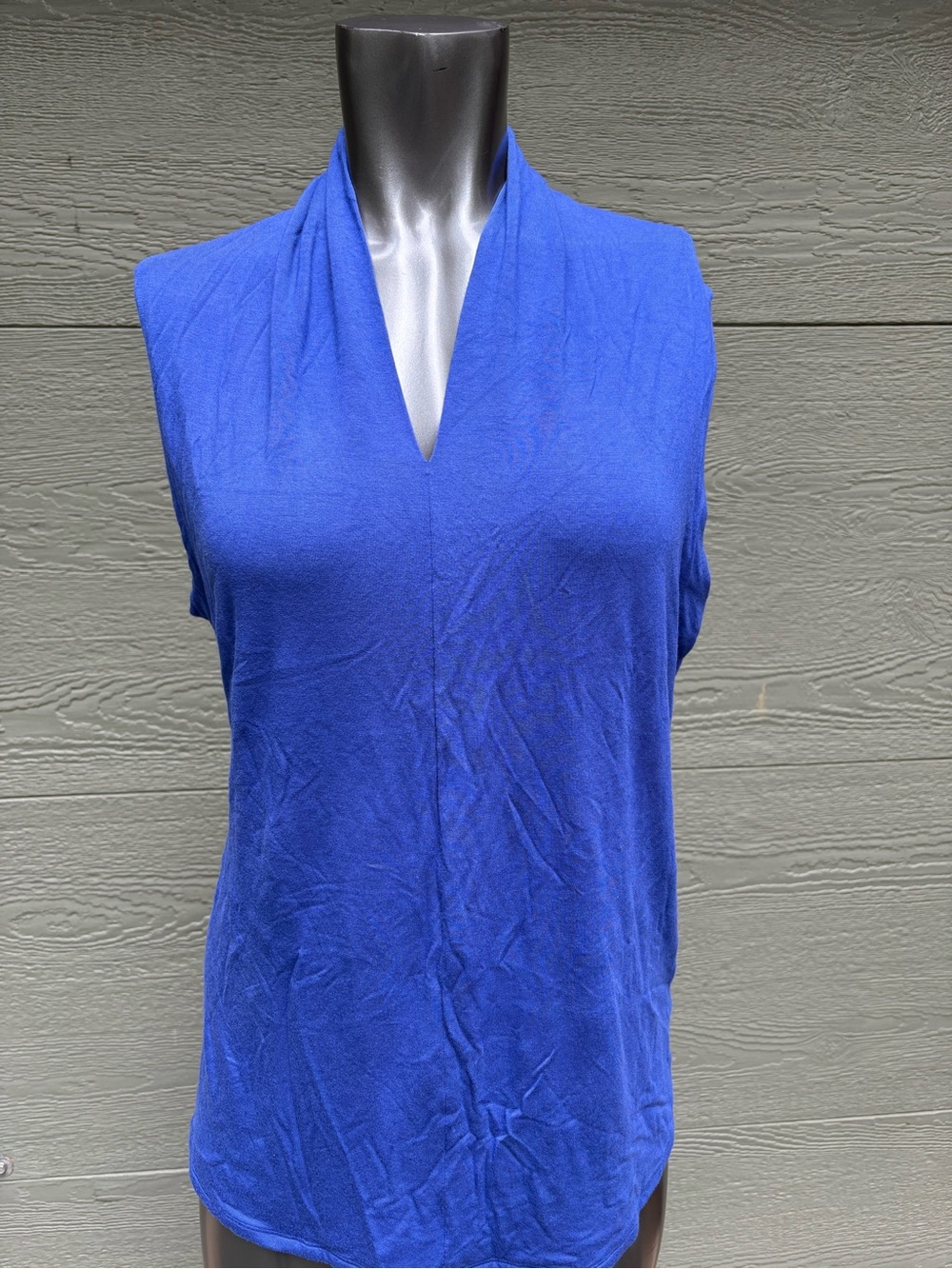 Soft Surroundings Sleeveless V-Neck Top in Royal Blue